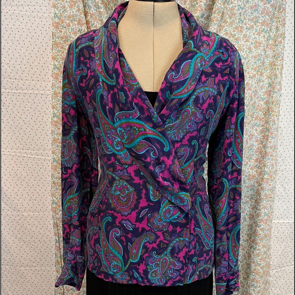 Silk wrap top